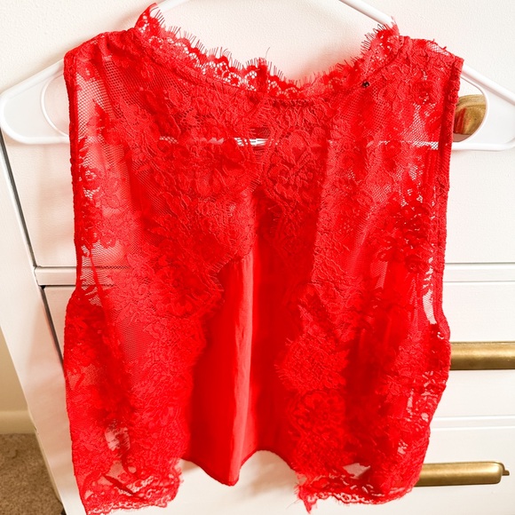 Free People silk and lace crop top - Picture 2 of 4